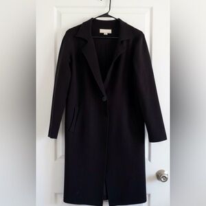 By Design Long Black Single button Pockets Preppy Business Cardigan Size Medium
